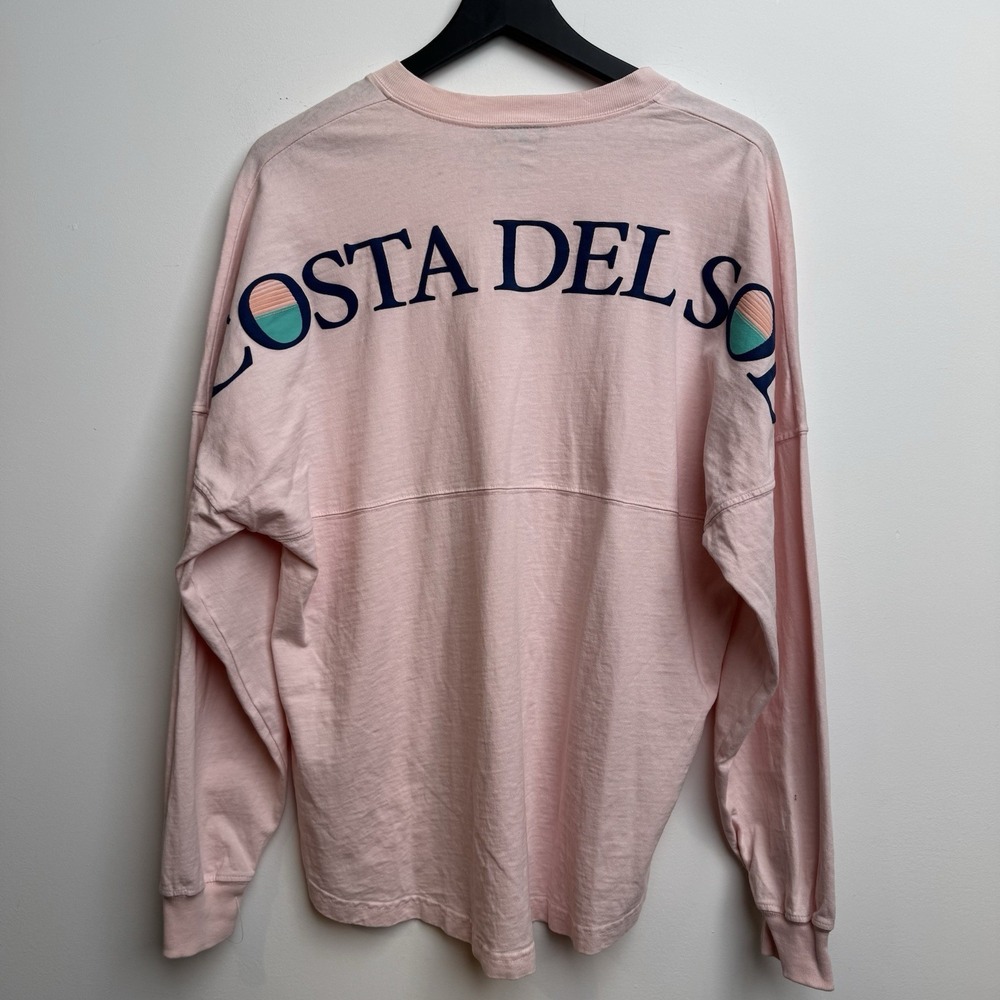 Spirit Jersey Shirt M Costa Del Sol Peach Pink Long Sleeve Beach Spain Andalusia